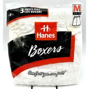 Brand New Vintage 1996 Hanes Full Cut Boxer Shorts 3 Pack Men's Medium 34-36 NOS